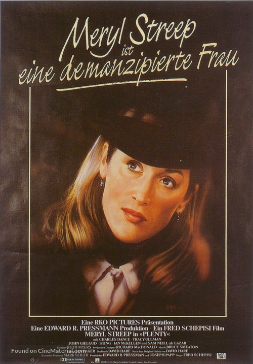 Plenty - German Movie Poster