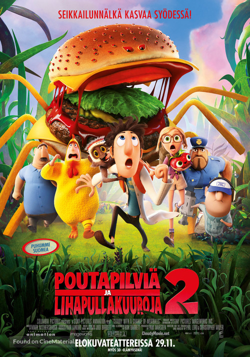 Cloudy with a Chance of Meatballs 2 - Finnish Movie Poster