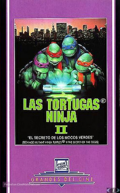 Teenage Mutant Ninja Turtles II: The Secret of the Ooze - Spanish VHS movie cover