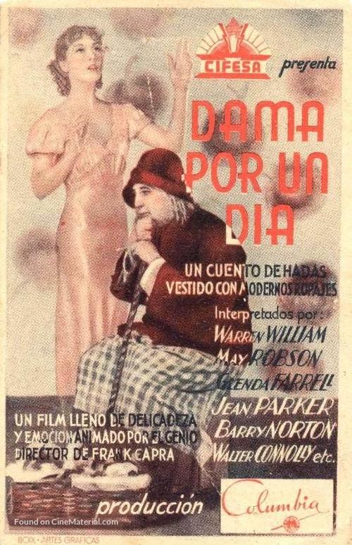 Lady for a Day - Spanish Movie Poster