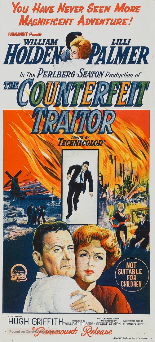 The Counterfeit Traitor - Australian Movie Poster
