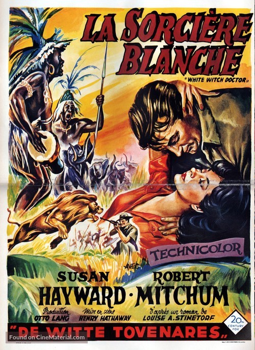 White Witch Doctor - Belgian Movie Poster
