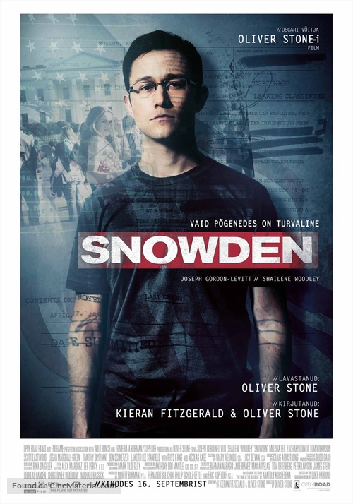 Snowden - Estonian Movie Poster