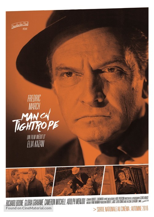 Man on a Tightrope - French Re-release movie poster