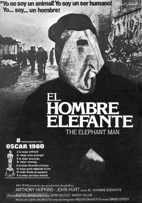 The Elephant Man - Spanish Movie Poster