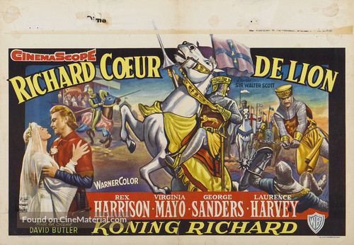 King Richard and the Crusaders - Belgian Movie Poster