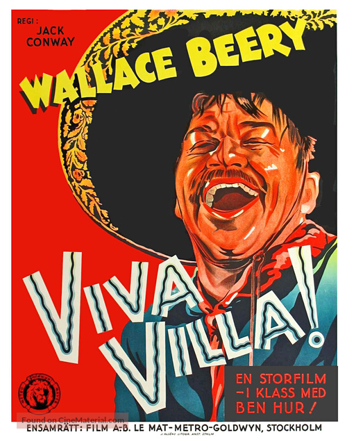 Viva Villa! - Swedish Movie Poster