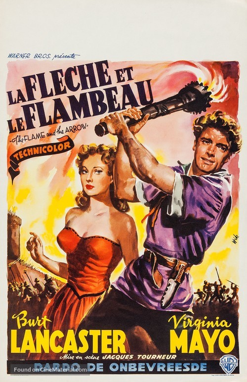 The Flame and the Arrow - Belgian Movie Poster