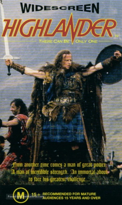 Highlander - Australian VHS movie cover