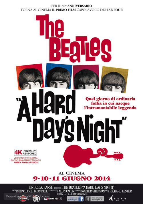 A Hard Day&#039;s Night - Italian Re-release movie poster