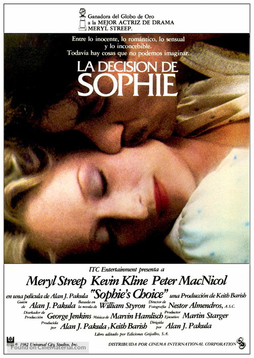 Sophie&#039;s Choice - Spanish Movie Poster