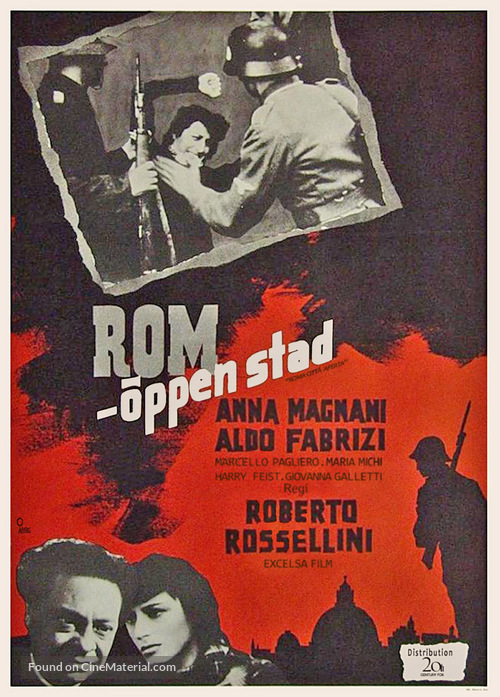 Roma, citt&agrave; aperta - Swedish Movie Poster