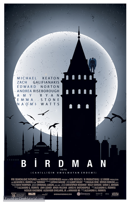 Birdman or (The Unexpected Virtue of Ignorance) - Turkish Movie Poster