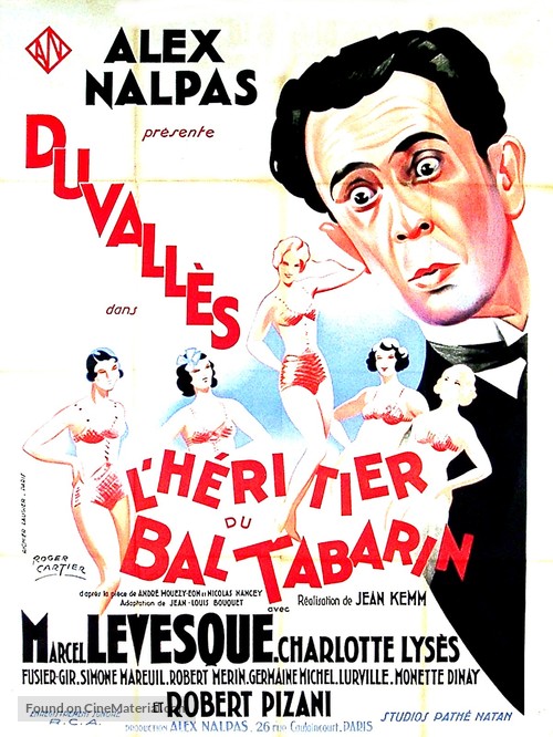 L&#039;h&eacute;ritier du Bal Tabarin - French Movie Poster