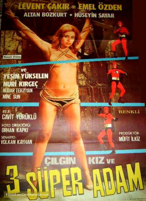 &Ccedil;ilgin kiz ve &uuml;&ccedil; s&uuml;per adam - Turkish Movie Poster