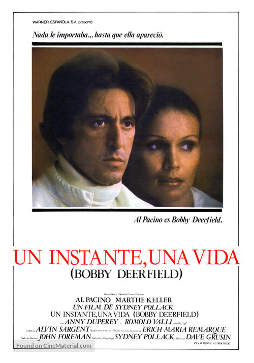 Bobby Deerfield - Spanish Movie Poster