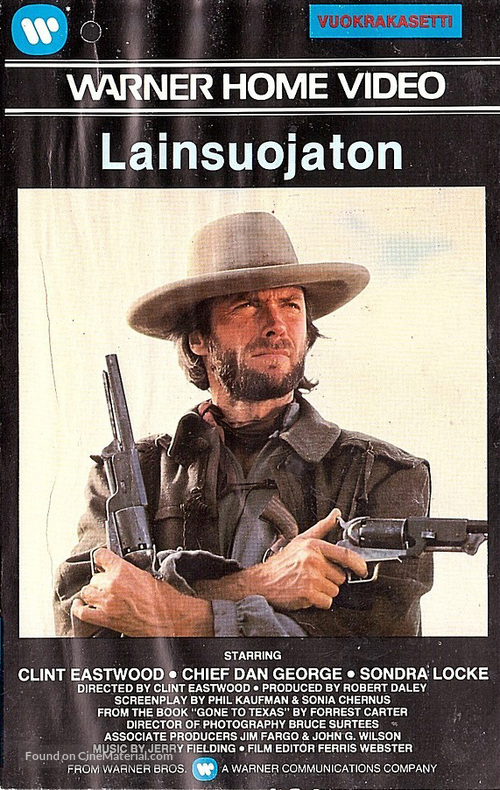 The Outlaw Josey Wales - Finnish VHS movie cover