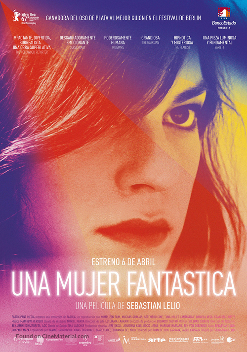 Una mujer fant&aacute;stica - Chilean Movie Poster