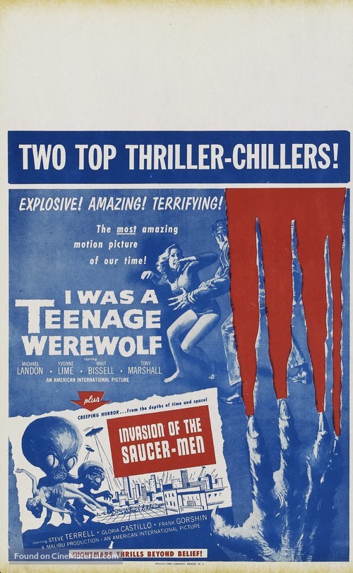 I Was a Teenage Werewolf - Combo movie poster