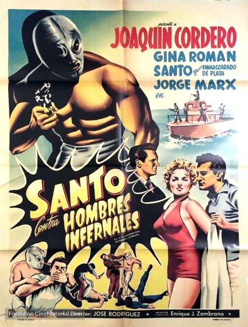 Santo contra hombres infernales - Mexican Movie Poster