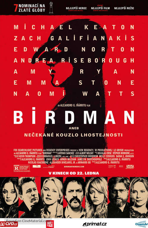 Birdman or (The Unexpected Virtue of Ignorance) - Czech Movie Poster