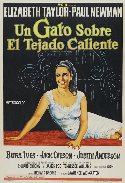 Cat on a Hot Tin Roof - Argentinian Movie Poster