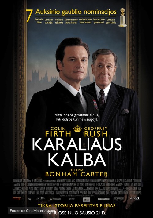 The King&#039;s Speech - Lithuanian Movie Poster