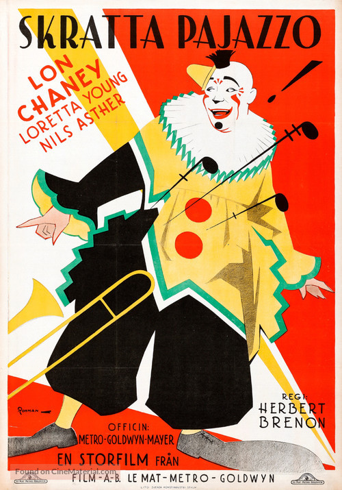 Laugh, Clown, Laugh - Swedish Movie Poster