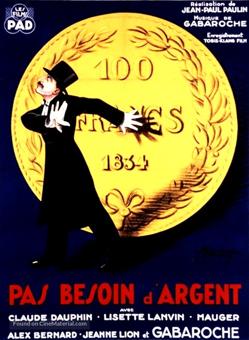 Pas besoin d&#039;argent - French Movie Poster