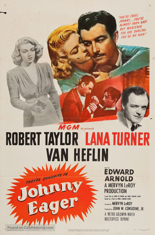 Johnny Eager - Re-release movie poster