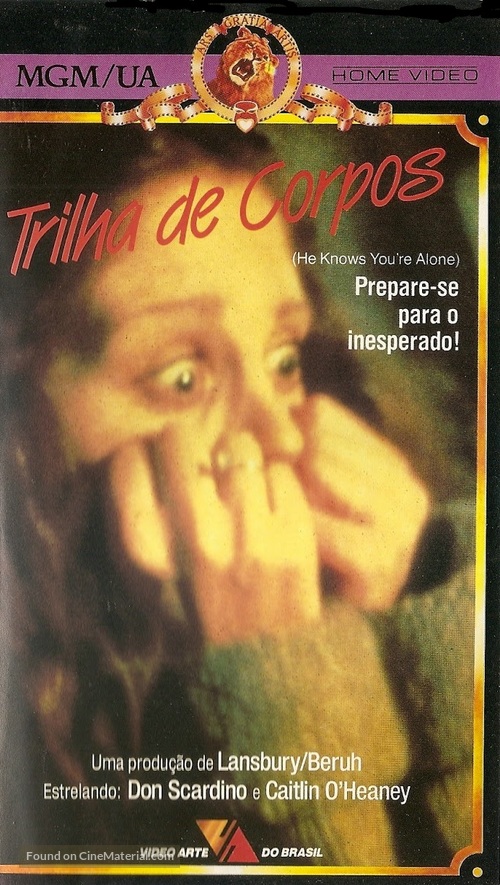 He Knows You&#039;re Alone - Brazilian VHS movie cover