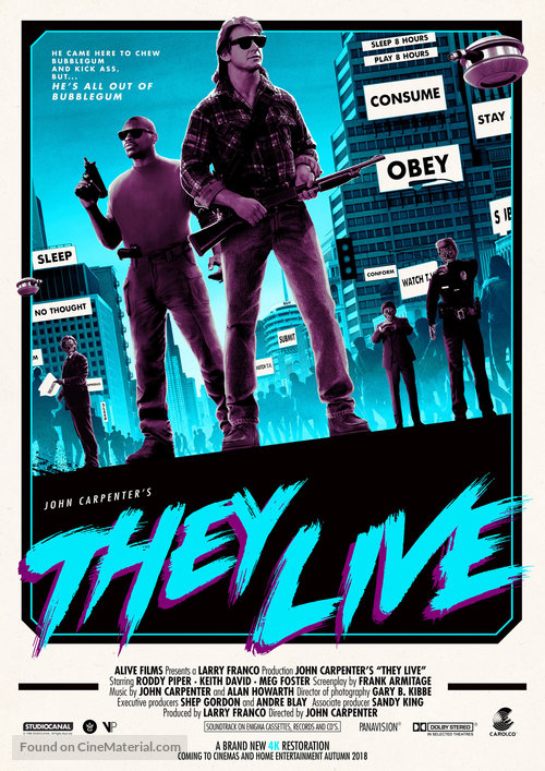 They Live - British Re-release movie poster