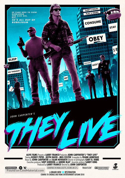 They Live - British Re-release movie poster