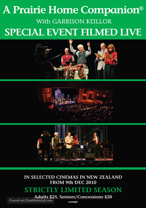 A Prairie Home Companion Live in HD! - New Zealand Movie Poster