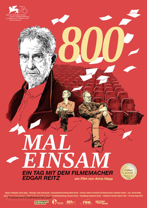 800 Mal Einsam - ein Tag mit dem Filmemacher Edgar Reitz - German Movie Poster