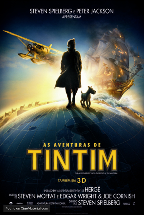 The Adventures of Tintin: The Secret of the Unicorn - Brazilian Movie Poster