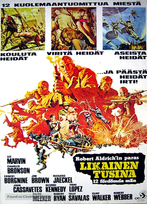 The Dirty Dozen - Finnish Theatrical movie poster