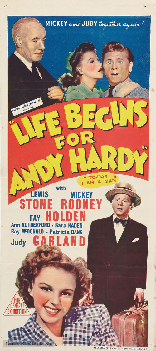 Life Begins for Andy Hardy - Australian Movie Poster