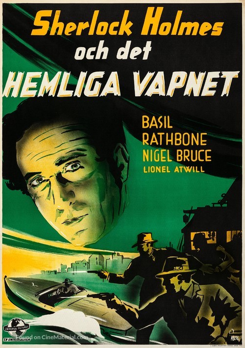 Sherlock Holmes and the Secret Weapon - Swedish Movie Poster