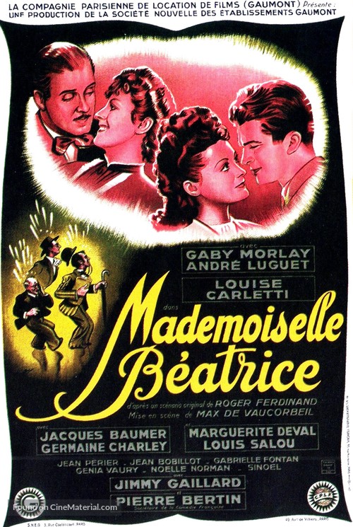 Mademoiselle B&egrave;atrice - French Movie Poster