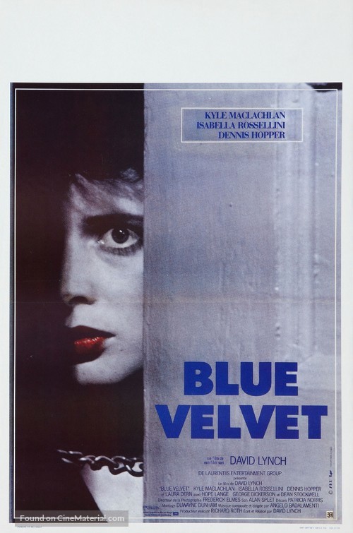 Blue Velvet - Belgian Movie Poster