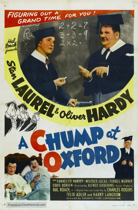 A Chump at Oxford - Re-release movie poster