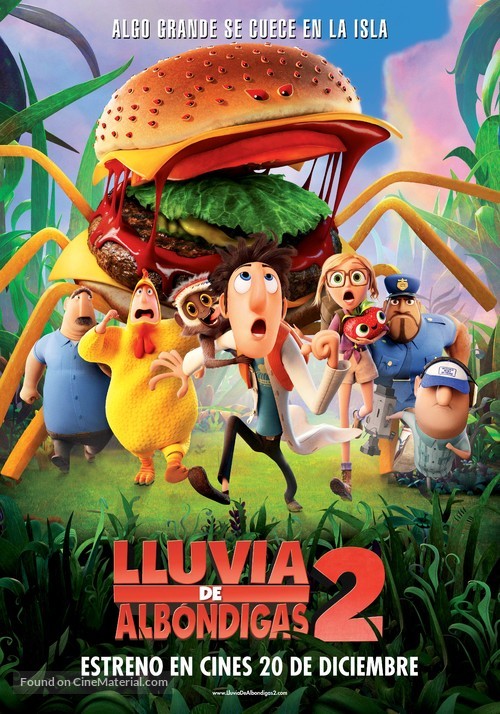 Cloudy with a Chance of Meatballs 2 - Spanish Movie Poster