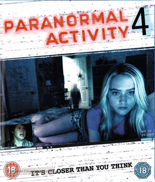 Paranormal Activity 4 - British Blu-Ray movie cover