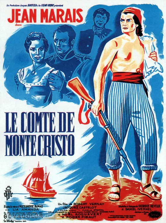 Le Comte De Monte Cristo 1954 French Movie Poster Le Comte De Monte Cristo 1954 French Movie Poster