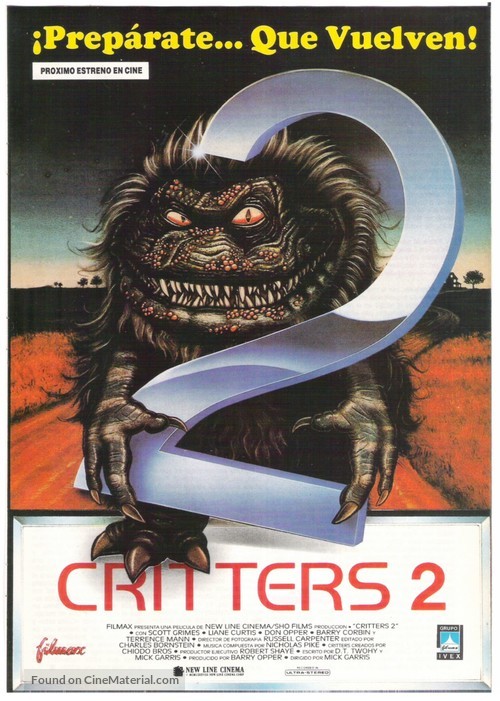 Critters 2: The Main Course - Spanish Movie Poster