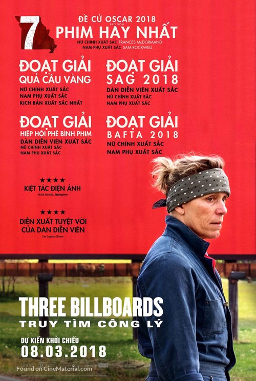 Three Billboards Outside Ebbing, Missouri - Vietnamese Movie Poster