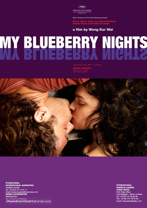 My Blueberry Nights - British Movie Cover