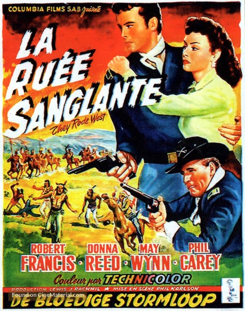 They Rode West - Belgian Movie Poster