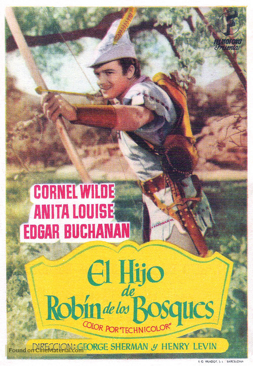 The Bandit of Sherwood Forest - Spanish Movie Poster